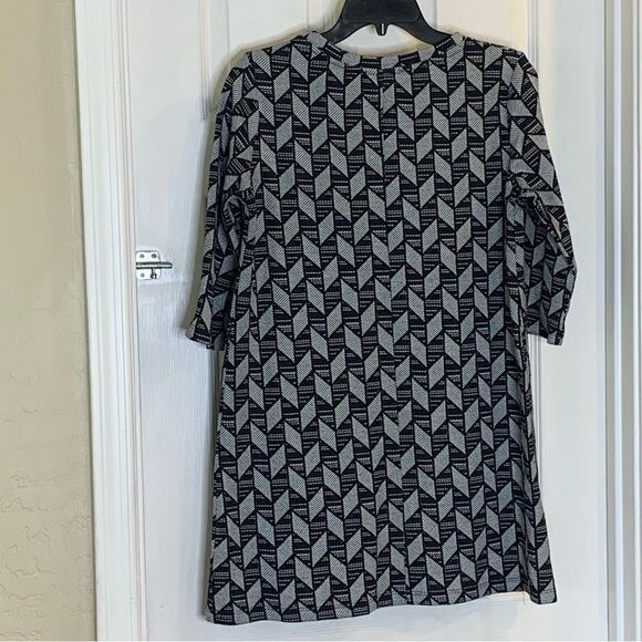 Zara Trafaluc Geometric Knit Shift Dress Size Large - Picture 4 of 9